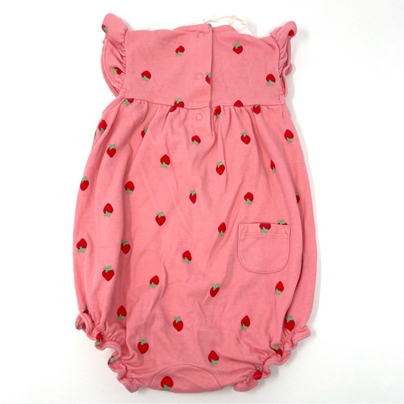 Janie & Jack 6-12 Months Baby Girl Strawberry Print Onesie / Pink - Picture 2 of 4